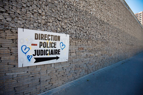 Paris, sign of the Direction de la Police Judiciaire