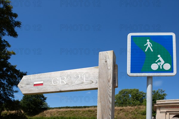 Le Havre, jardins suspendus, Fort de Sainte Adresse, panneau du GR21