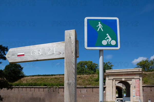 Le Havre, jardins suspendus, Fort de Sainte Adresse, panneau du GR21