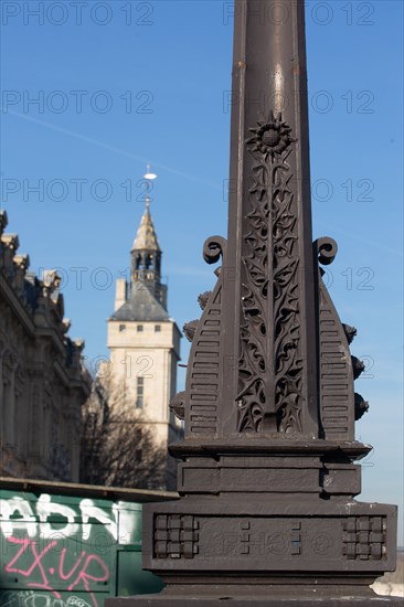 Paris, street lamp, street light of the Pont d'Arcole