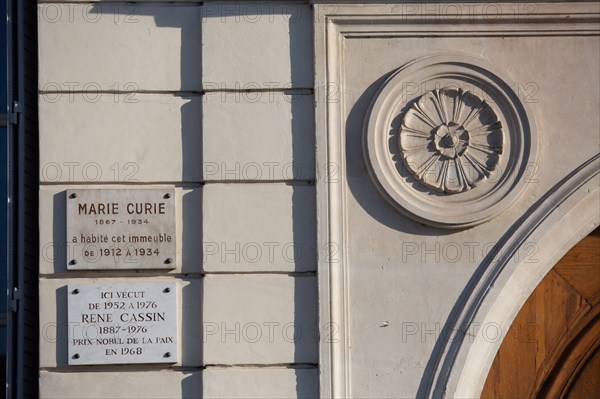 Paris, house where lived Marie Curie and René Cassin