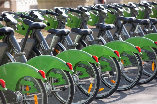 Paris, Velib' station of the Quai de la Râpée