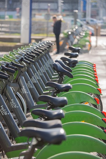 Paris, Velib' station of the Quai de la Râpée