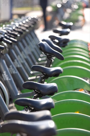 Paris, Velib' station of the Quai de la Râpée