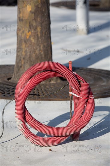 Paris, pipe on a construction site