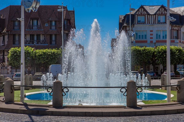 Deauville, water jets from Place Morny