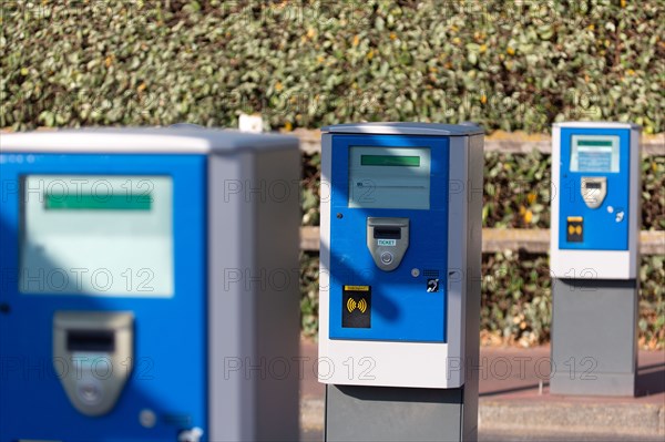 Deauville, paying parking bollards on the waterfront