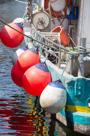 Port en Bessin Huppain, trawlers moored at the quayside