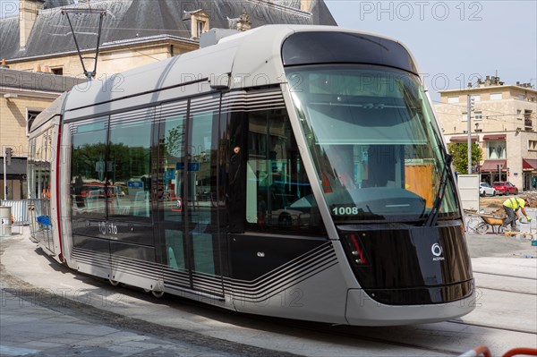 Construction of the tramway in Caen