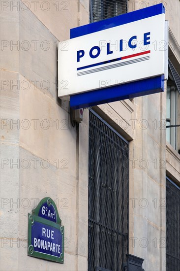 Paris, police station in the 6th arrondissement of Paris