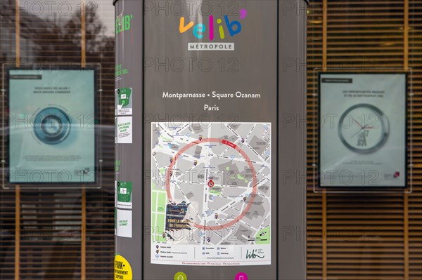 Paris, marker, bollard of Vélib'