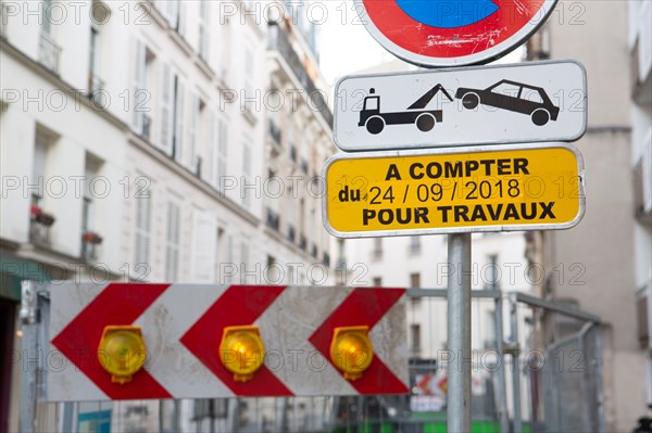 Paris, signalisation de travaux