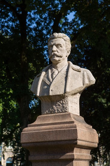 Rouen (Seine Maritime), bust of Guy de Maupassant