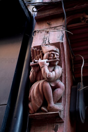 Rouen (Seine Maritime), détail d'une maison à pans de bois