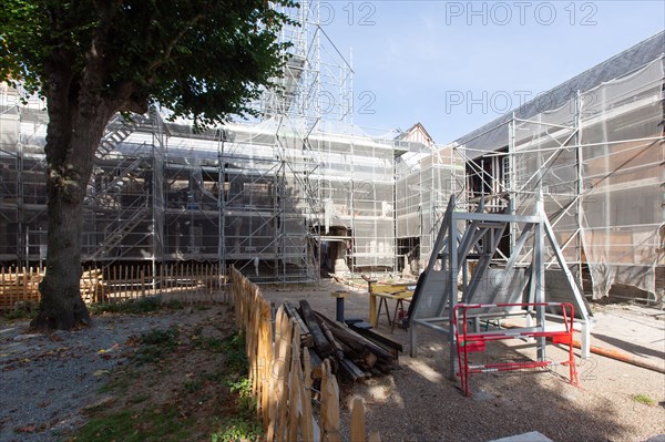 Rouen (Seine Maritime), restoration site of the Saint-Maclou churchyard (church)