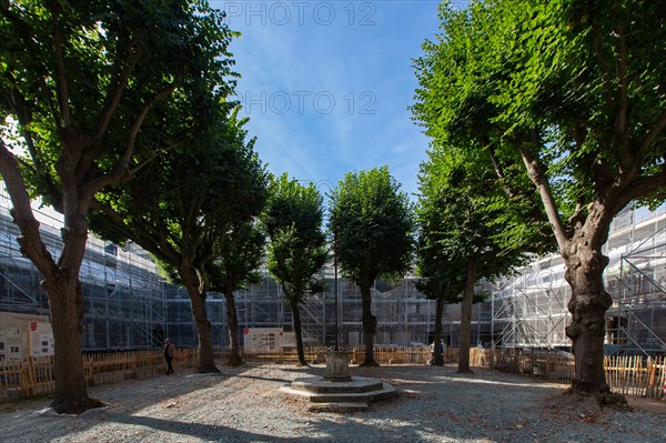 Rouen (Seine Maritime), restoration site of the Saint-Maclou churchyard (church)