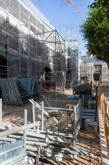 Rouen (Seine Maritime), restoration site of the Saint-Maclou churchyard (church)