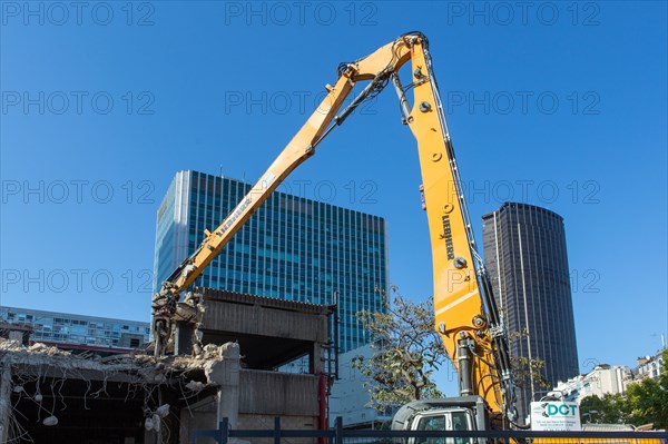 Paris, chantier de démolition de l'Ilôt Gaité