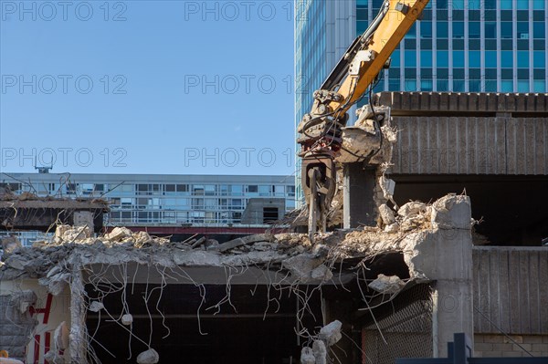 Paris, chantier de démolition de l'Ilôt Gaité