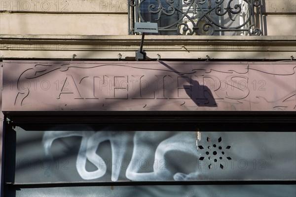 Paris, former workshops sign