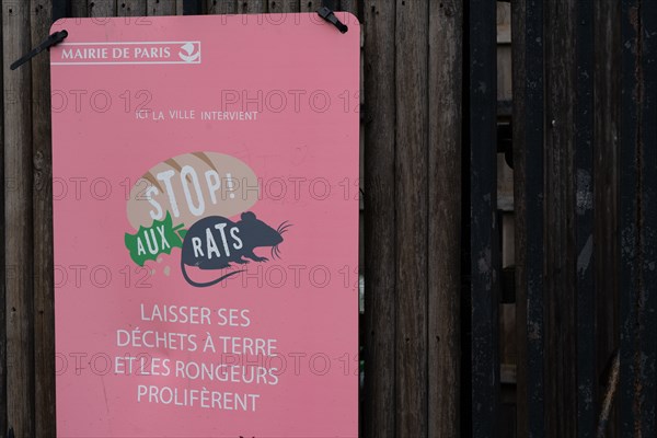 Paris, affiche de prévention de la prolifération des rats