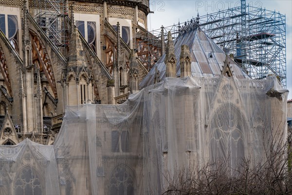 Cathédrale Notre-Dame de Paris, one year after the fire on the evening of 15 April 2019