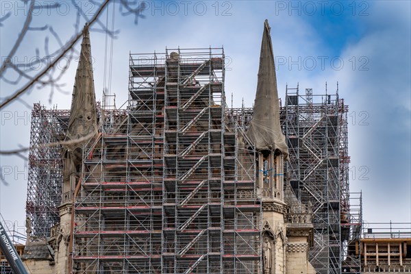 Cathédrale Notre-Dame de Paris, one year after the fire on the evening of 15 April 2019