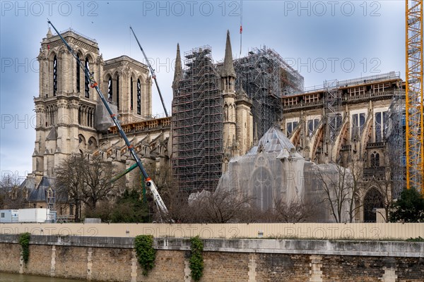 Cathédrale Notre-Dame de Paris, one year after the fire on the evening of 15 April 2019