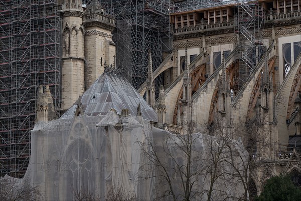 Cathédrale Notre-Dame de Paris, one year after the fire on the evening of 15 April 2019