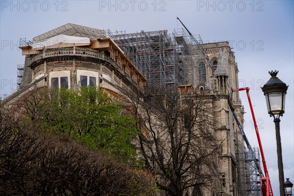 Cathédrale Notre-Dame de Paris, one year after the fire on the evening of 15 April 2019