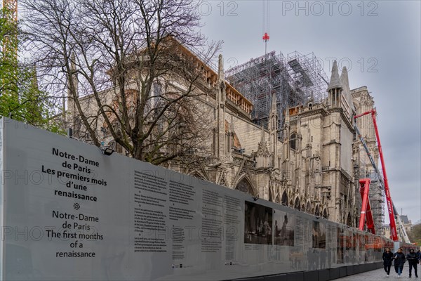 Cathédrale Notre-Dame de Paris, one year after the fire on the evening of 15 April 2019