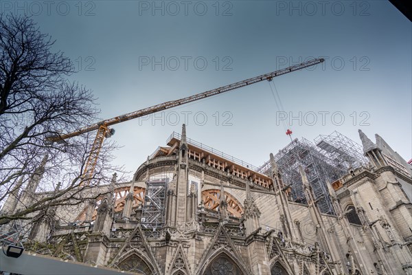 Cathédrale Notre-Dame de Paris, one year after the fire on the evening of 15 April 2019