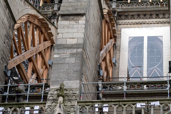 Cathédrale Notre-Dame de Paris, one year after the fire on the evening of 15 April 2019