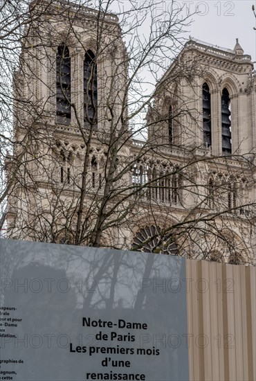 Cathédrale Notre-Dame de Paris, one year after the fire on the evening of 15 April 2019