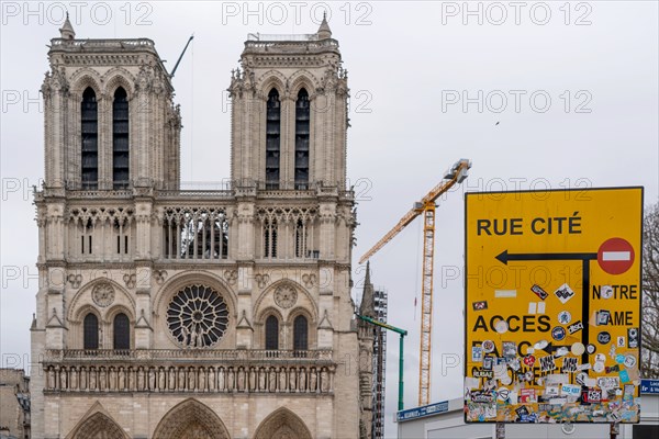 Cathédrale Notre-Dame de Paris, one year after the fire on the evening of 15 April 2019