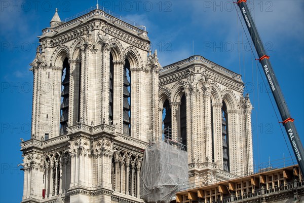 Cathédrale Notre-Dame de Paris, one year after the fire on the evening of 15 April 2019