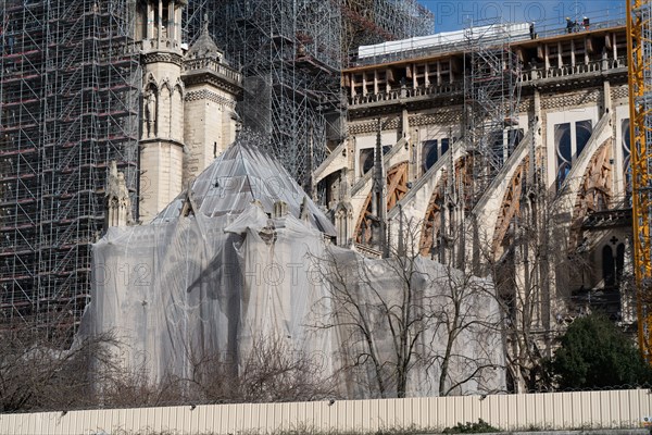 Cathédrale Notre-Dame de Paris, one year after the fire on the evening of 15 April 2019