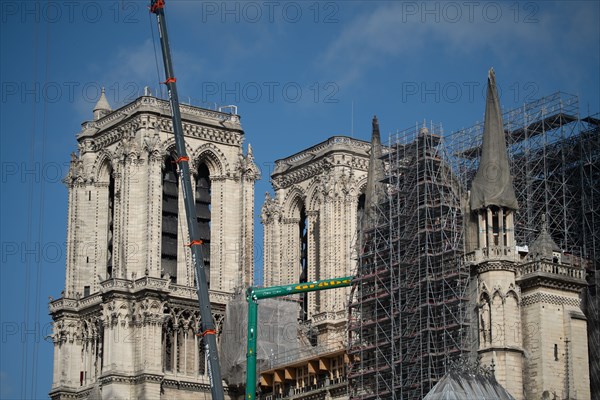 Cathédrale Notre-Dame de Paris, one year after the fire on the evening of 15 April 2019