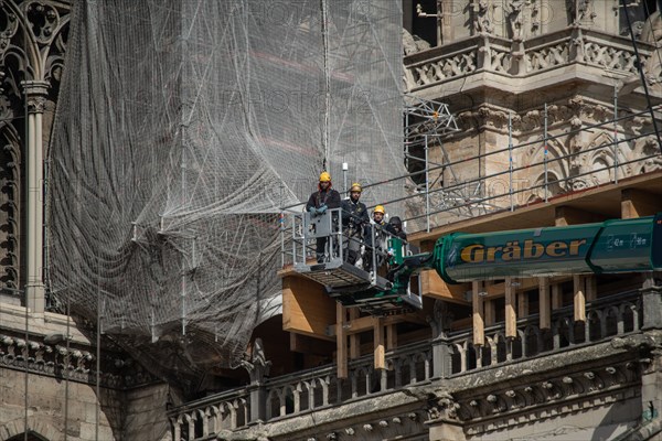 Cathédrale Notre-Dame de Paris, one year after the fire on the evening of 15 April 2019