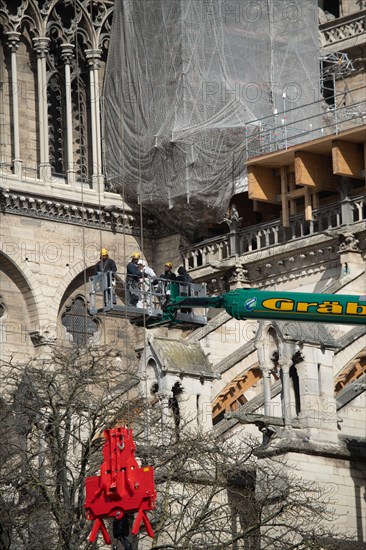 Cathédrale Notre-Dame de Paris, one year after the fire on the evening of 15 April 2019