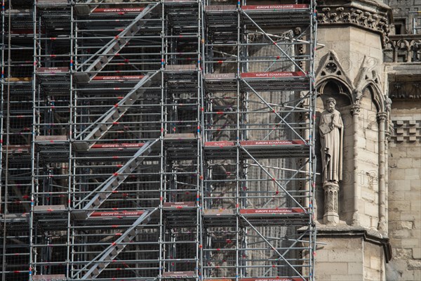 Cathédrale Notre-Dame de Paris, one year after the fire on the evening of 15 April 2019