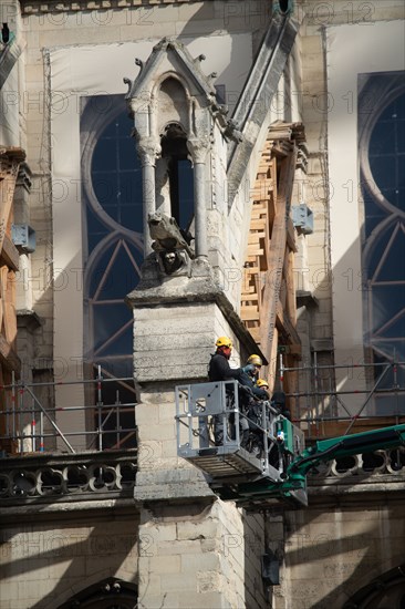 Cathédrale Notre-Dame de Paris, one year after the fire on the evening of 15 April 2019