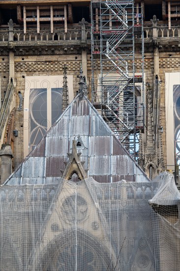 Cathédrale Notre-Dame de Paris, one year after the fire on the evening of 15 April 2019