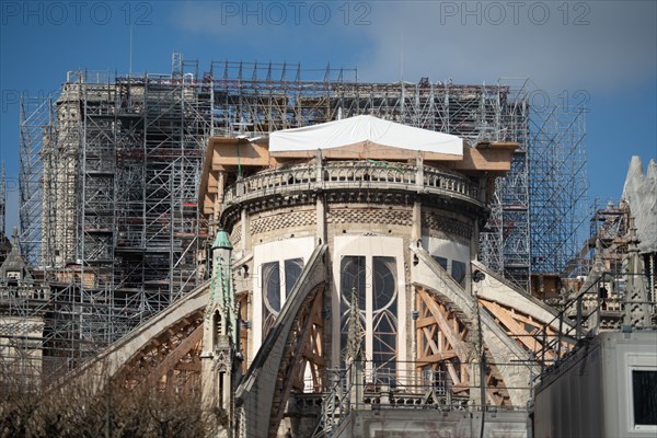 Cathédrale Notre-Dame de Paris, one year after the fire on the evening of 15 April 2019