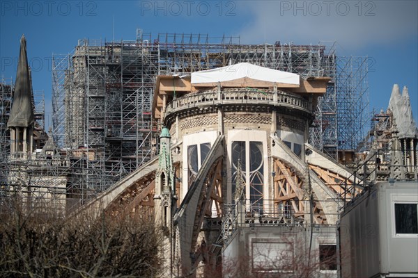 Cathédrale Notre-Dame de Paris, one year after the fire on the evening of 15 April 2019