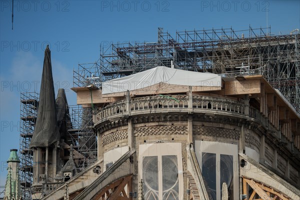 Cathédrale Notre-Dame de Paris, one year after the fire on the evening of 15 April 2019