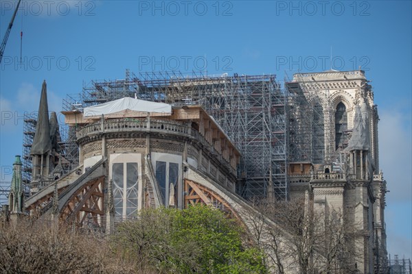 Cathédrale Notre-Dame de Paris, one year after the fire on the evening of 15 April 2019