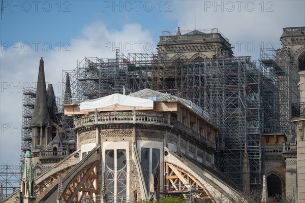 Cathédrale Notre-Dame de Paris, one year after the fire on the evening of 15 April 2019