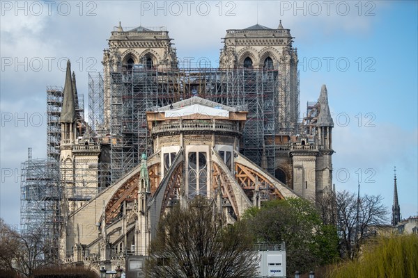 Cathédrale Notre-Dame de Paris, one year after the fire on the evening of 15 April 2019