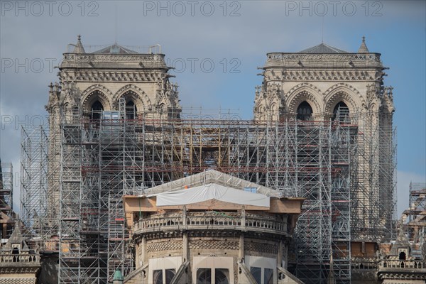 Cathédrale Notre-Dame de Paris, one year after the fire on the evening of 15 April 2019